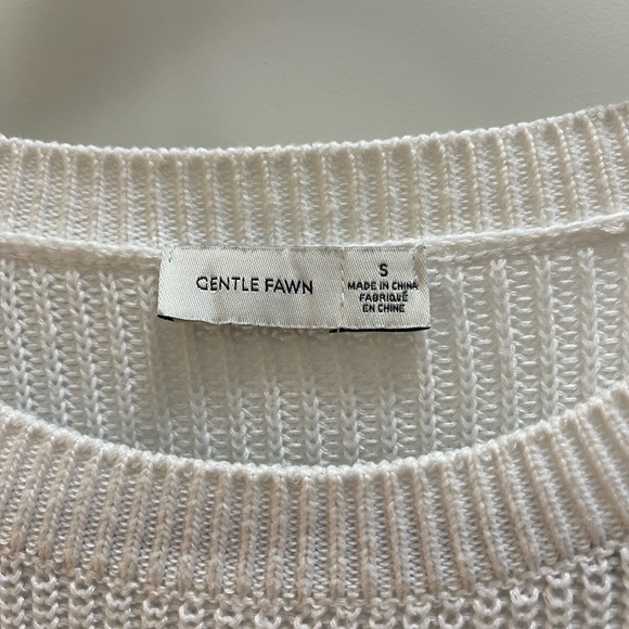 Gentle Fawn white knit pullover sweater - Picture 3 of 4